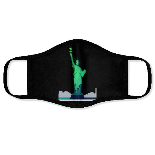 Modern Minimal Statue of Liberty – New York Icon Face Masks