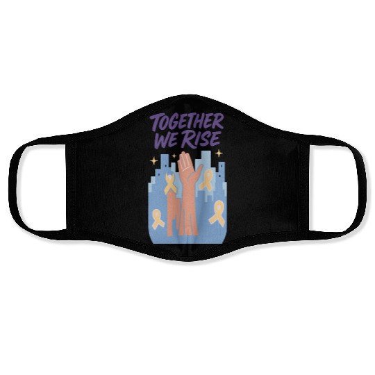 Together We Rise │ Childhood Cancer Awareness	 Face Masks