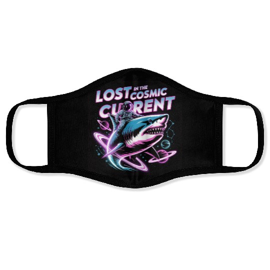 Lost in the Cosmic Shark Adventure Face Masks