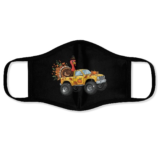 Autumn Thanksgiving Truck with Turkey Face Masks