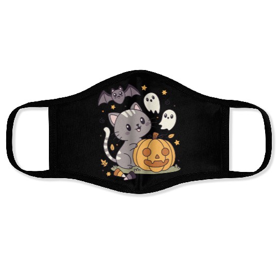 Halloween Kawaii Cat Bat Pumpkin Face Masks