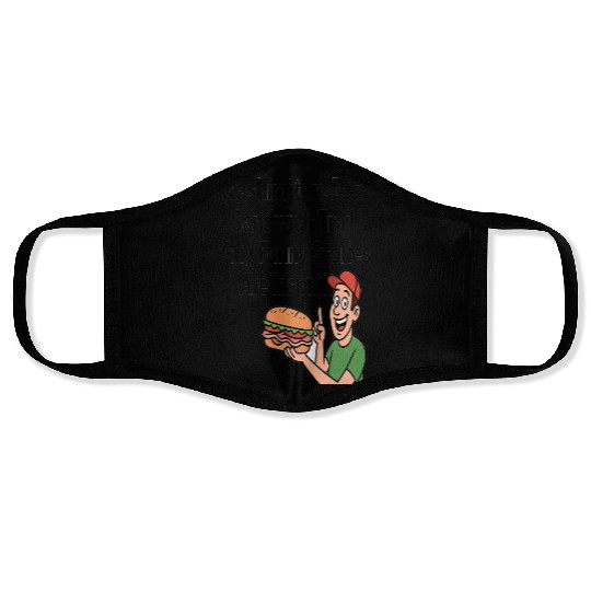 Washington DC Sandwich Throw Guy  Face Masks
