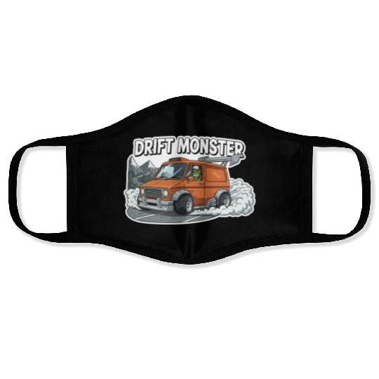 Drift Monster Car Adventure Design Face Masks