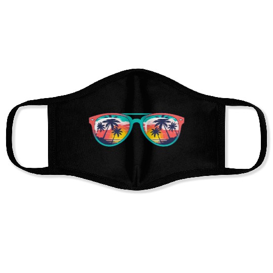 Sunset Palm Tree Tropical Sunglasses Face Masks