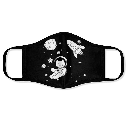 Cosmic Kitty in Space Adventure Face Masks