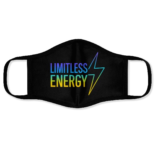 Limitless Energy Neon Typography Face Masks
