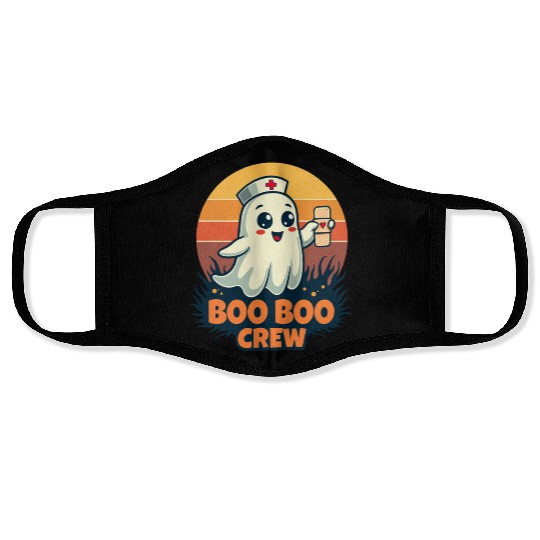 Halloween Boo Boo Crew Cute Ghost Nurse Doctor Face Masks
