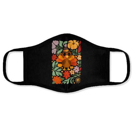 Festive Harvest Thanksgiving Turkey Face Masks