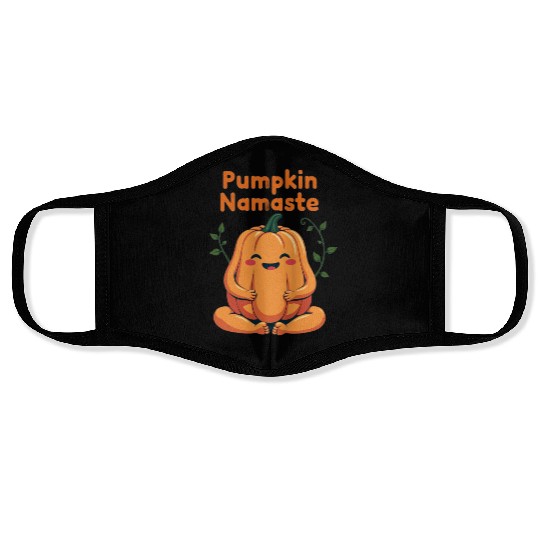 Pumpkin Namaste Autumn Design Face Masks