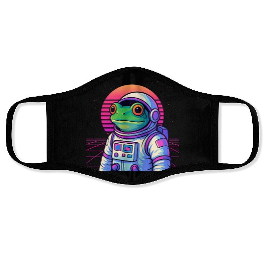 Retro Frog Astronaut Face Masks