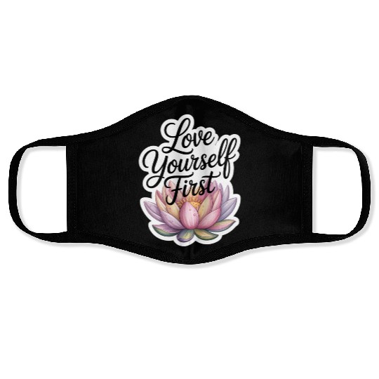 Inspirational Lotus Floral Affirmation Face Masks