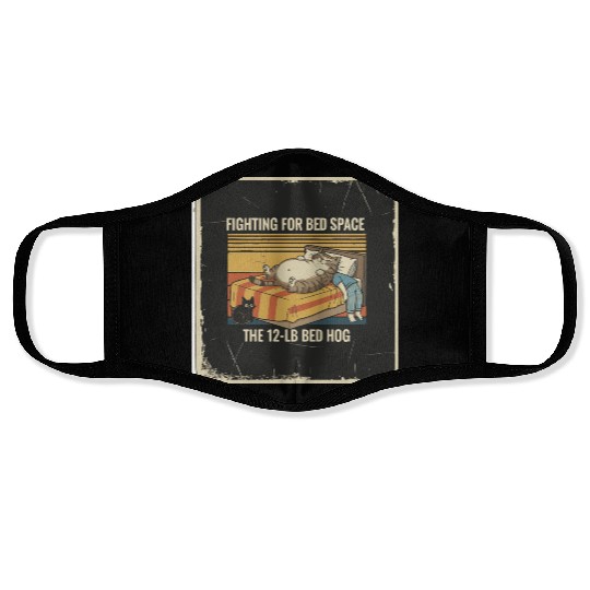 Fighting for Bed Space Cat Design Face Masks