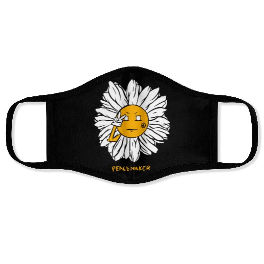 Peaceful Daisy Sunflowers Design Face Masks
