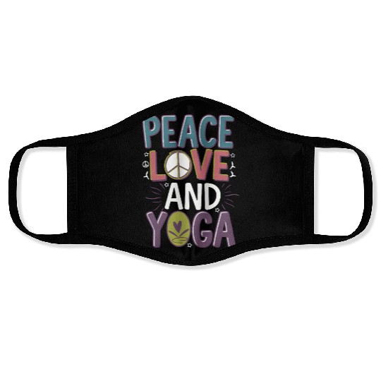 Peace Love Yoga Design Face Masks