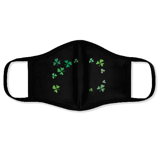 Dark green shamrocks, St Patrick's Face Masks