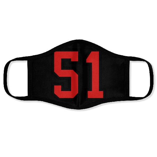 51 sports jersey football number Face Masks