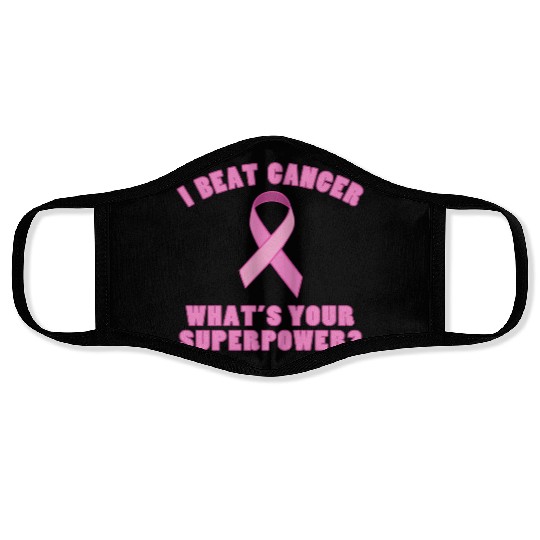 I Beat Cancer (Superpower) Face Masks