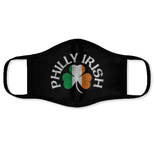 Philly Irish Shamrock Flag Apparel Face Masks