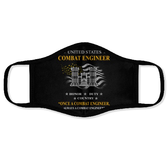 combat engineer, us army combat engineer, army com Face Masks