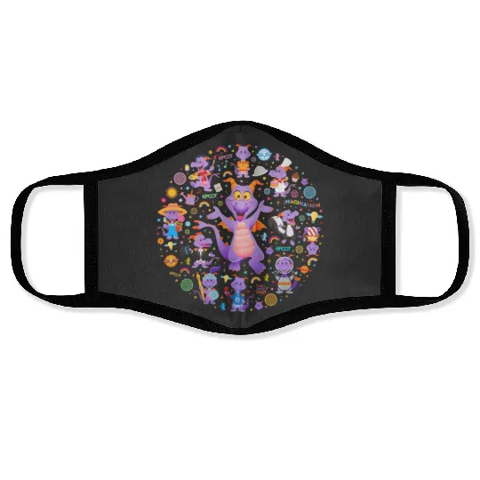 Disney Epcot Figment Face Masks, Epcot Figment Face Masks, Floral Epcot Face Masks