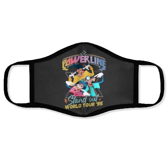 Retro Disney A Goofy Movie Powerline World Tour 95' Face Masks, A Goofy Movie Face Masks, Vintage Disney Powerline