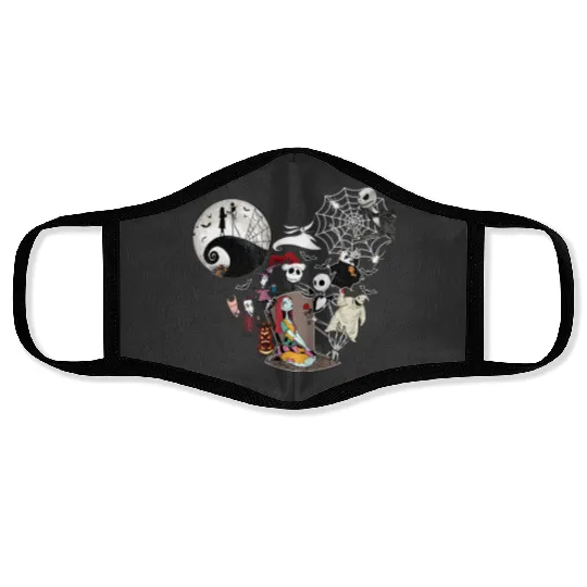 Nightmare Before Christmas Face Masks, Disney Nightmare Before Christmas, Jack and Sally,Jack Skellington,Disney Jack Skellington,Halloween Face Masks