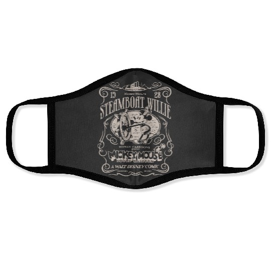 Mickey Steamboat Willie Classic 1928 Disney 100th Bella Face Masks Gildan Face Masks Unisex