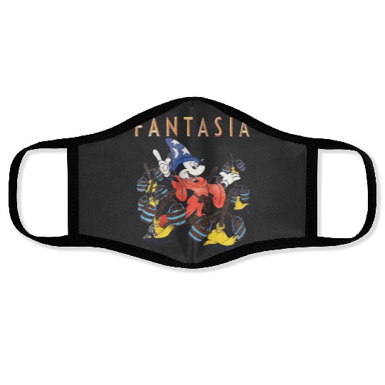 Disney Fantasia Sorcerer Mickey Mouse Magic Wizard Retro Face Masks