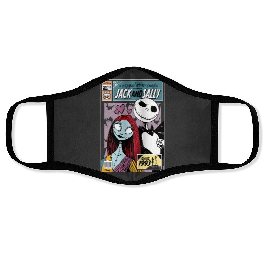 Disney The Nightmare Before Christmas Jack And Sally Couple Face Masks