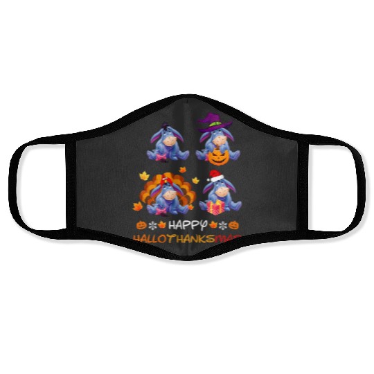 Halloween Thanksgiving Christmas Eeyore Face Masks, Disney Eeyore Face Masks Face Masks