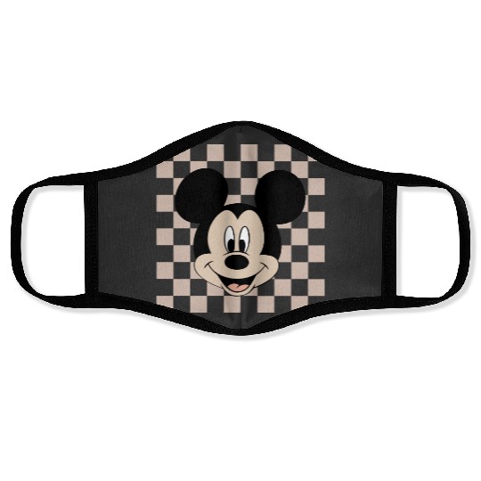 Mickey Checkered  Face Masks, Vintage Mickey Mouse Face Masks, Disney Family Trip Face Masks