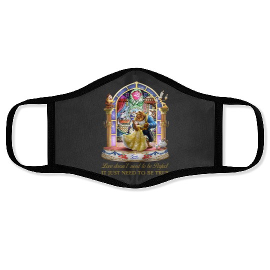 Disney Beauty and The Beast Stained Glass Rose Face Masks, Belle Princess Face Masks