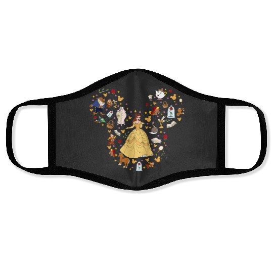 Princess Belle Face Masks, Mickey Ear Face Masks, Disney Trip Face Masks