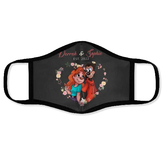 Disney Max and Roxanne Couple Face Masks, A Goofy Movie Roxanne and Max Valentines Face Masks