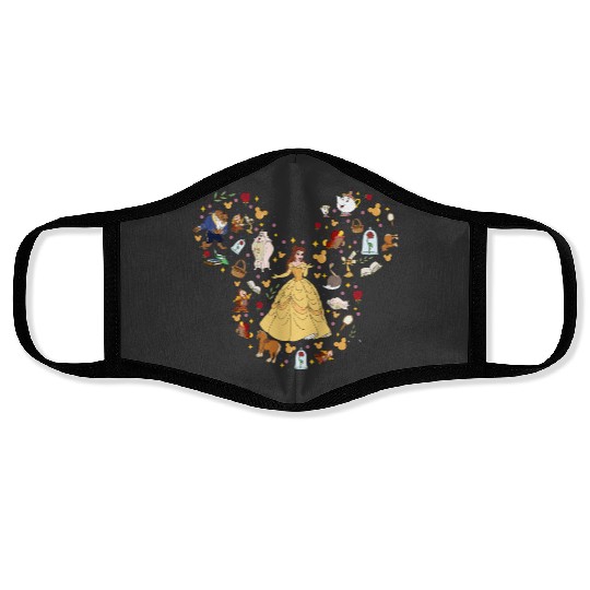 Princess Belle Face Masks, Mickey Ear Face Masks, Disney Trip Face Masks