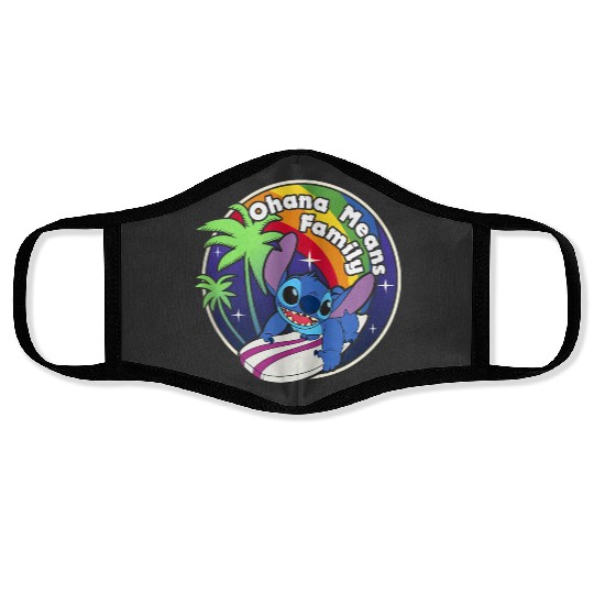 Disneyss Lilo Stitch Rainbow Surf Stitch Ohana Means Family Face Masks