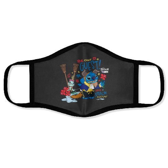 Disney 100 Stitch in Costume The Beast Be Our Guest & Scrump Face Masks