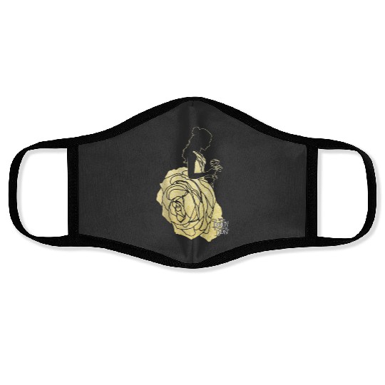 Disney Beauty And The Beast Belle Gold Rose Gown Silhouette Face Masks