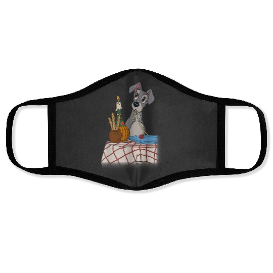 Disneyss Lady And The Tramp Iconic Spaghetti Scene Tramp Side Face Masks
