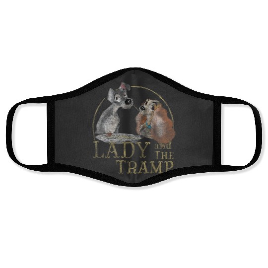 Disneyss The Lady And The Tramp Eating Spaghetti Face Masks