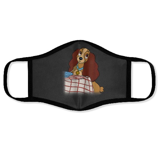 Disneyss Lady And The Tramp Iconic Spaghetti Scene Lady Side Face Masks