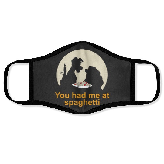 Disneyss Lady And The Tramp You Had Me At Spaghetti Silhouette Face Masks