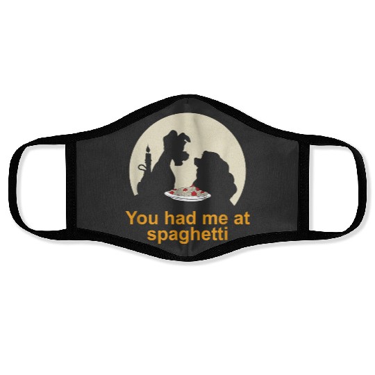 Disneyss Lady And The Tramp You Had Me At Spaghetti Silhouette Face Masks