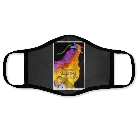 Disneyss Sleeping Beauty Classic Vintage Movie Poster Face Masks