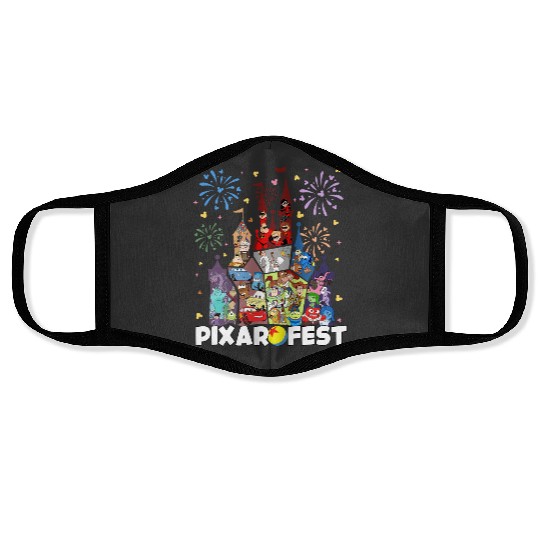 Disneyland Castle Pixar Fest Characters Face Masks, Inside Out Monster Inc Toy Story Face Masks