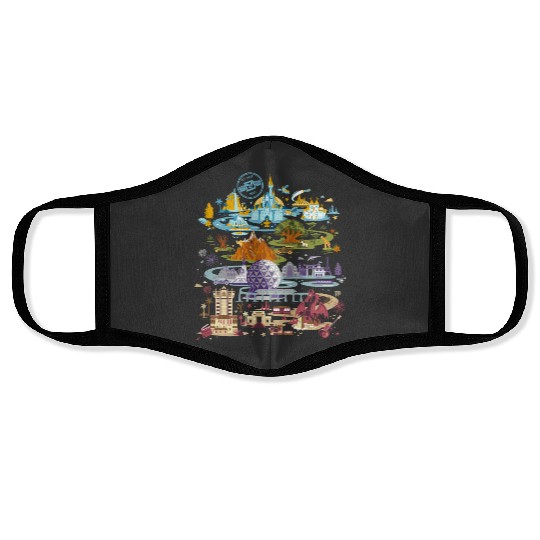 Vintage Disney Epcot Face Masks, Epcot 1982 Face Masks
