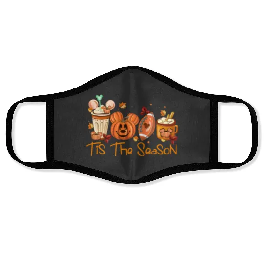 Mickey Pumpkin Tis The Season Disney Halloween Face Masks, Disney Thanksgiving Matching