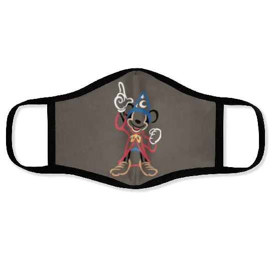 Sorcerer Mickey Embroidered Crewneck, Disney world embroidered Face Masks