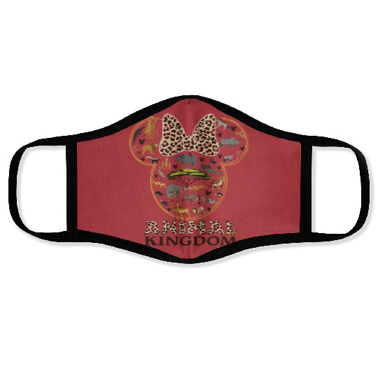 Disney Animal Kingdom Minnie Ears  Face Masks, Disney Safari Face Masks, Minnie Mouse Face Masks, Disney Wild Face Masks