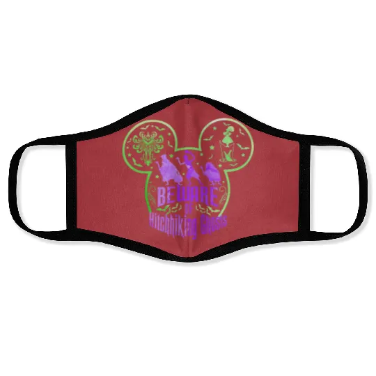 Beware Of Hitchhiking Ghosts Halloween Face Masks, Disney Haunted Mansion